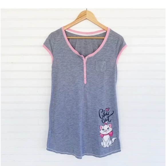 Disney Aristocats Gray and Pink Pajama Top - Picture 1 of 4